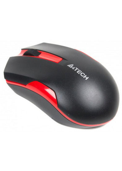 A4tech G3-200N, V-Track, bezdrátová optická myš, 2.4GHz, 10m dosah, černo-červená barva A4TMYS46038