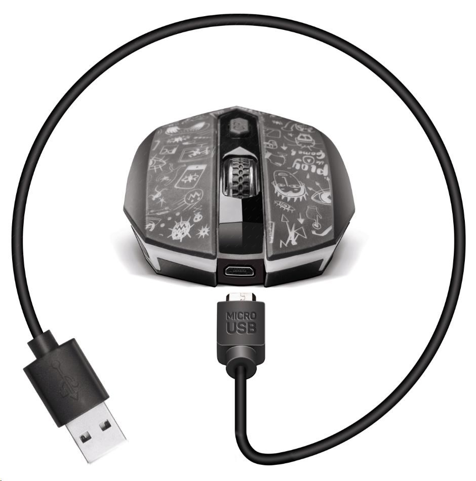 Connect It DOODLE 2 bezdrátová herní myš CMO-3510-BK