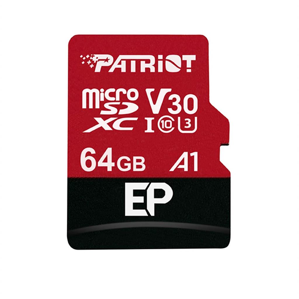 Patriot EP Series 64GB MICRO SDXC V30, up to 100MB/s PEF64GEP31MCX