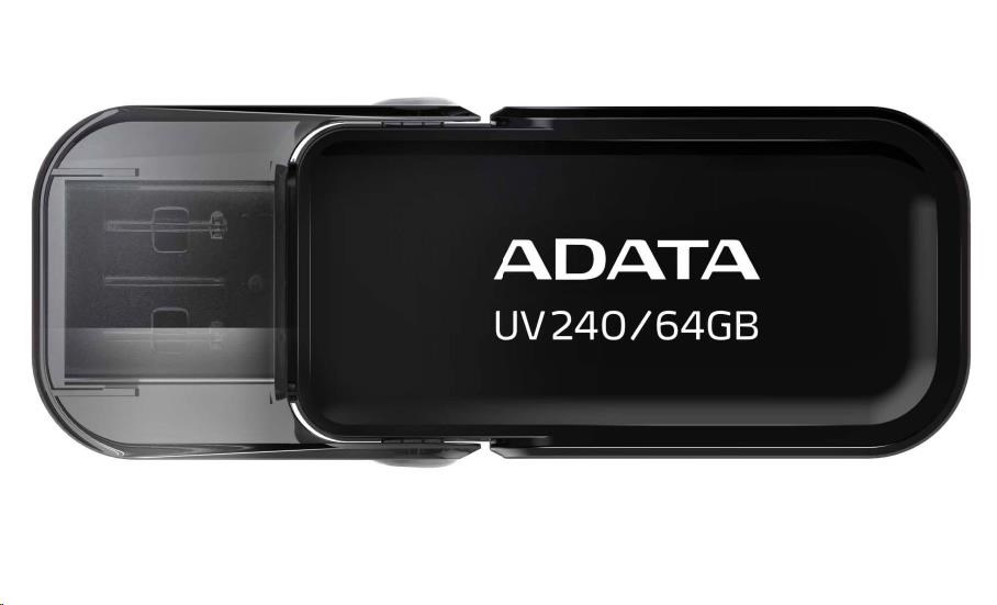 AData UV240 64GB, USB 2.0 Dash Drive, Black AUV240-64G-RBK