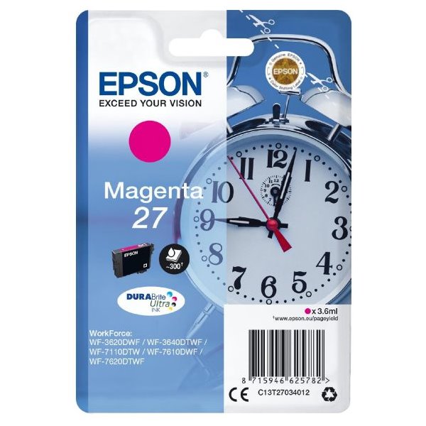 Epson Singlepack Magenta 27 DURABrite Ultra Ink C13T27034012