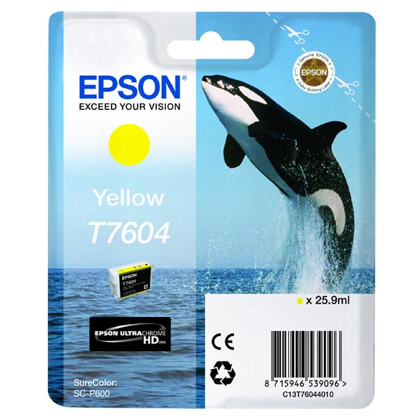 Epson T7604 Ink Cartridge Yellow C13T76044010