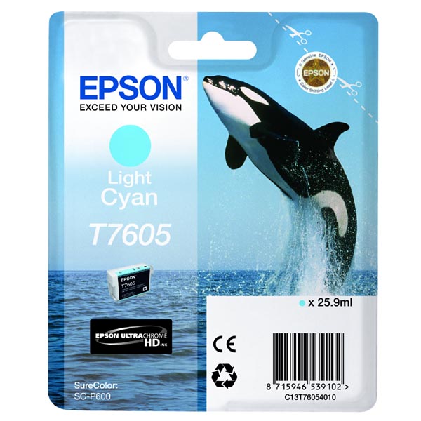 Epson T7605 Ink Cartridge Light Cyan C13T76054010