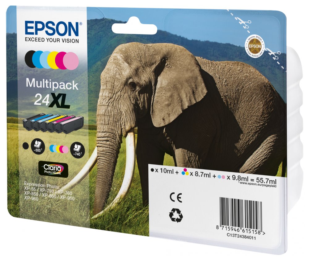 Epson Multipack 6-colours 24XL Claria Photo HD Ink C13T24384011