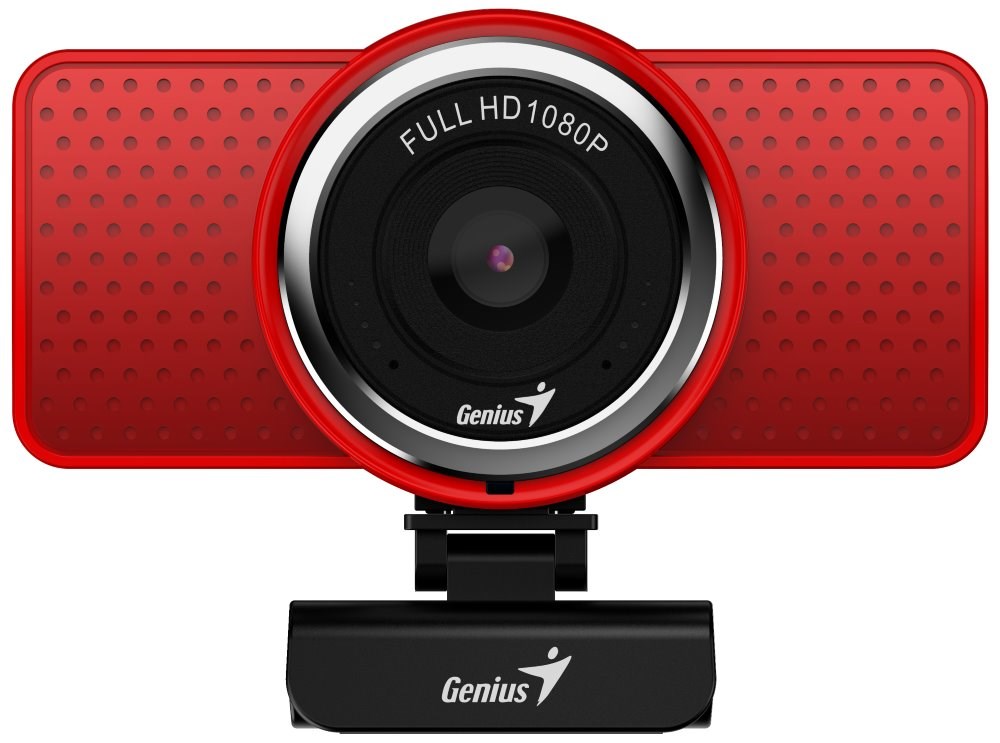Genius ECam 8000, červená, Full HD 1080P, USB2.0, mikrofon 32200001407