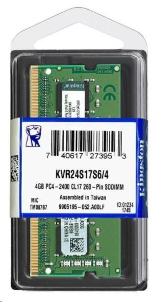 Kingston DDR4 4GB SODIMM 2666MHz CL19 SR x16 KVR26S19S6/4