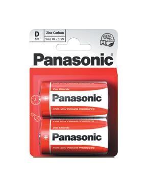 Panasonic Zinkouhlíkové baterie Red Zinc - blistr D 1,5V balení - 2ks