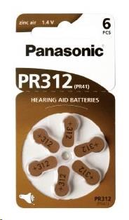 Panasonic Zinkovzduchové baterie PR-312(41)/6LB AA 1,4V 6ks