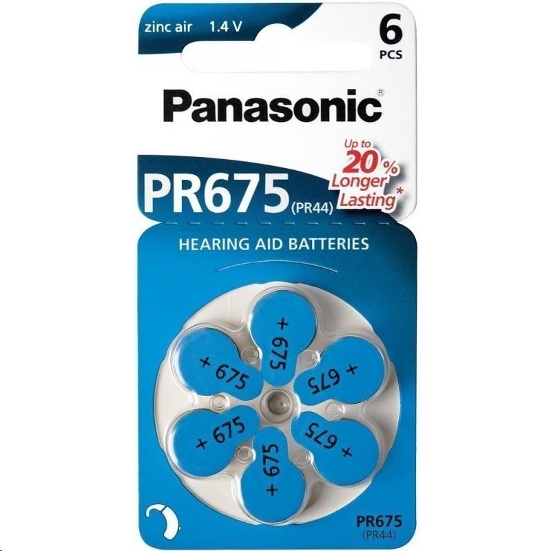 Panasonic Zinkovzduchové baterie PR-675LH(44)/6LB AA 1,4V 6ks