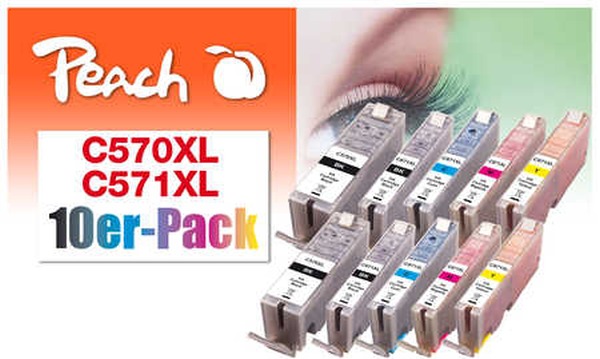 Peach kompatibilní cartridge CanonPGI-570XL/CLI-571XL Com pack, 4x13 ml,1xBlack,1xCyan,1xMagenta,1xYellow, 1x23ml blac 319681