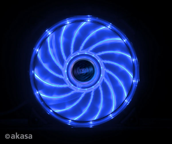 Akasa LED ventilátor Vegas, AK-FN091-BL, 120mm, výška 25mm/ 3pin PWM/ modrý