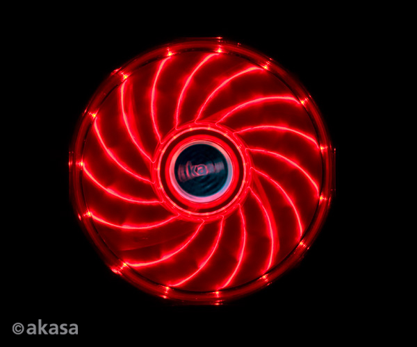 Akasa LED ventilátor Vegas, AK-FN091-RD, 120mm, výška 25mm/ 3pin PWM/ červený