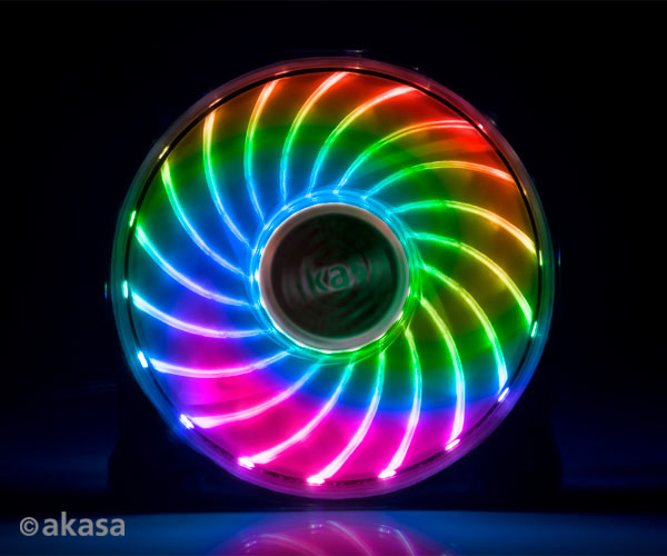 Akasa LED ventilátor Vegas 7, AK-FN092, 120mm, výška 25mm/ 3pin PWM/ 7 barev podsvícení