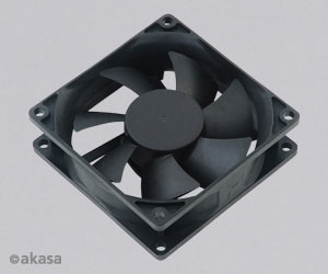 Akasa ventilátor 8cm, DFS802512H, 3pin, černý
