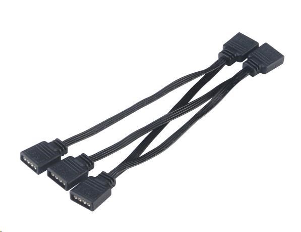 Akasa multiplikátor pro RGB LED pásky, AK-CBLD05-40BK, 5x female, 5x male plug, 40cm, černý