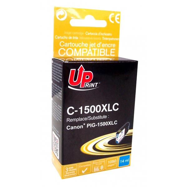 UPrint kompatibilní ink s PGI 1500XL, cyan, 1050str., 14ml, C-1500XLC, high capacity, pro Canon MAXI
