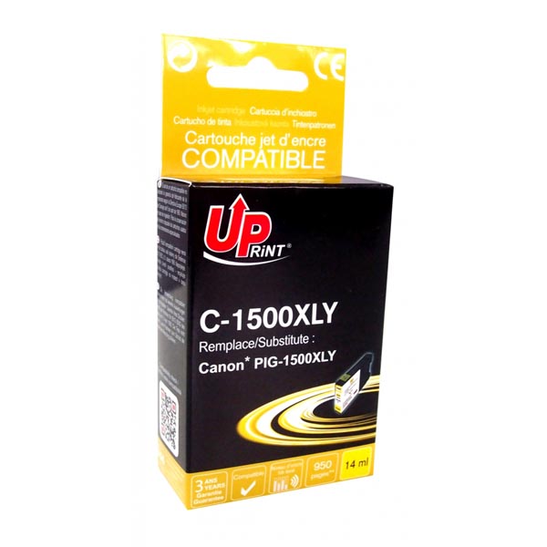 UPrint kompatibilní ink s PGI 1500XL, yellow, 950str., 14ml, C-1500XLY, high capacity, pro Canon MAX
