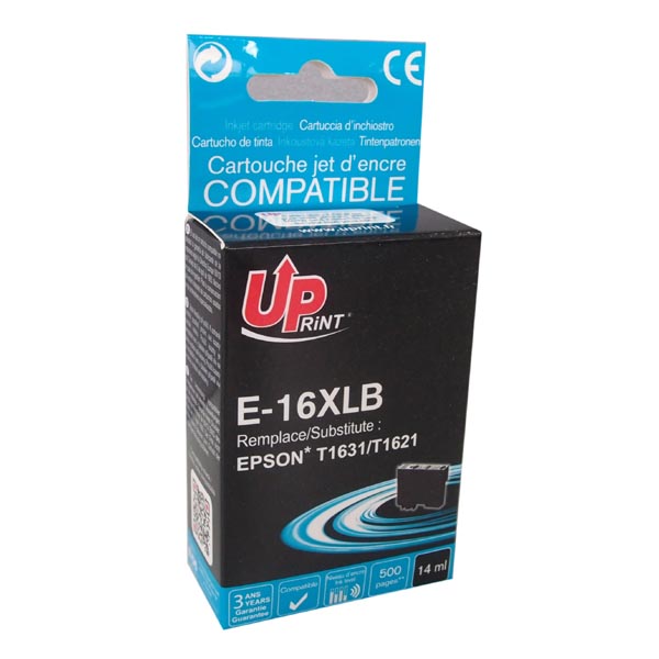 UPrint kompatibilní ink s C13T16314010, T163140, 16XL, black, 500str., 14ml, E-16XLB, pro Epson Work