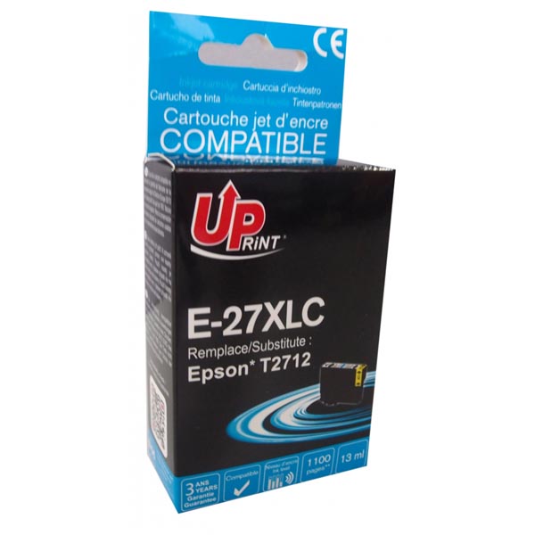 UPrint kompatibilní ink s C13T27124010, 27XL, cyan, 1100str., 13ml, pro Epson WF-3620, 3640, 7110, 7 E-27XLC