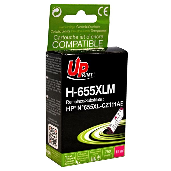 UPrint CZ111AE, HP 655, magenta, 750str., 12ml, H-655XLM, pro HP Deskjet Ink Adva
