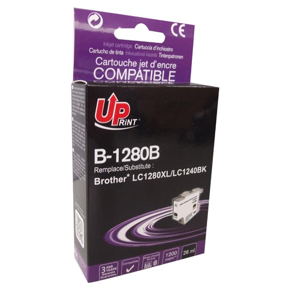 UPrint kompatibilní ink s LC-1280XLBK, black, 1200str., 26ml, B-1280B, high capacity, pro Brother MF
