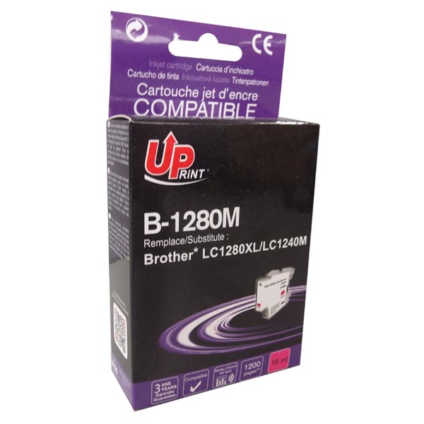 UPrint kompatibilní ink s LC-1280XLM, magenta, 1200str., 12ml, B-1280M, high capacity, pro Brother M