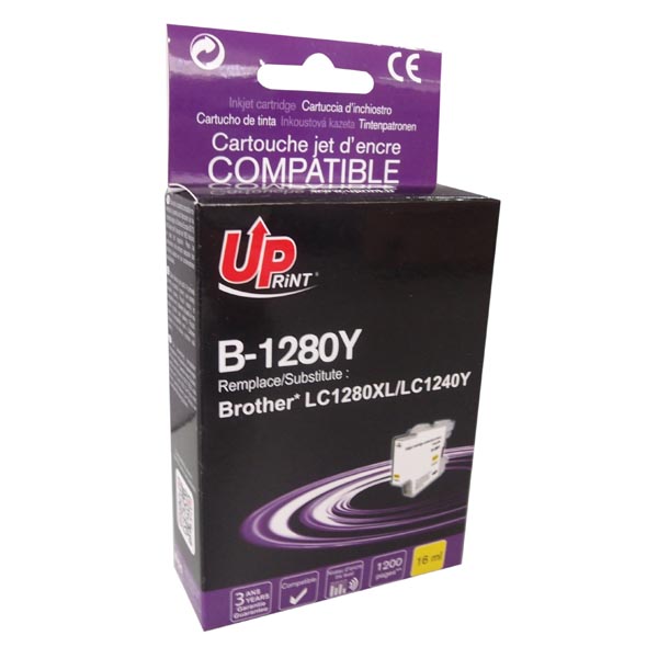 UPrint kompatibilní ink s LC-1280XLY, yellow, 1200str., 12ml, B-1280Y, high capacity, pro Brother MF