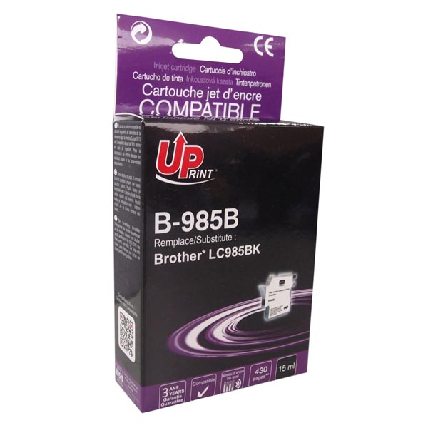 UPrint kompatibilní ink s LC-985BK, black, 15ml, B-985B, pro Brother DCP-J315W BJ985