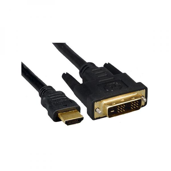 Logo Kabel DVI 18+1 M-HDMI M, 2m, zlacené konektory, černá