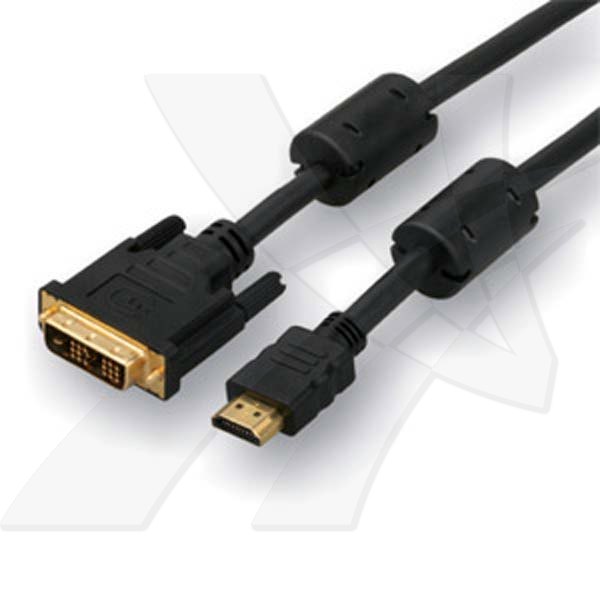 Logo Kabel DVI 18+1 M-HDMI M, 10m, zlacené konektory, černá
