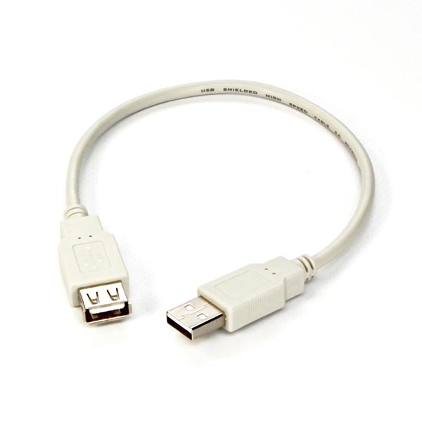Logo Kabel USB 2.0, USB A M-USB A F, 0.3m, černý/bílý, blistr 40610