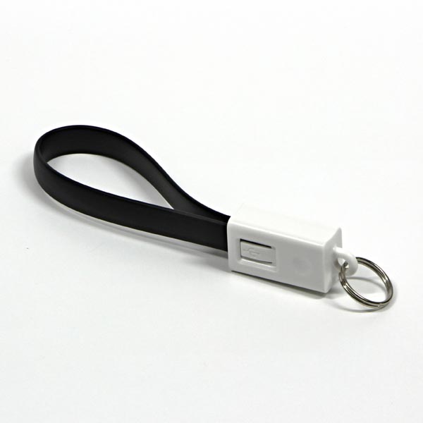 Logo Kabel USB 2.0, USB A M-USB micro M, 0.2m, černý, blistr, klíčenka