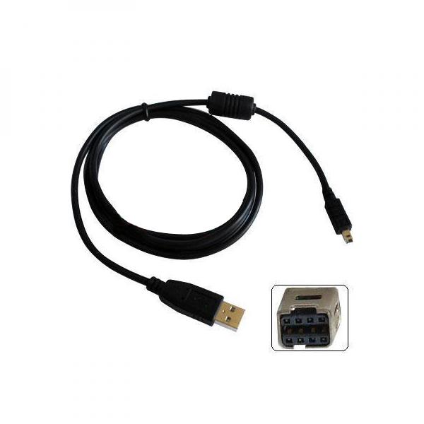 Logo Kabel USB 2.0, USB A M-8 pin M, 1.8m, černý, blistr, MINOLTA 31179