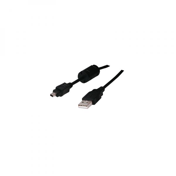 Logo Kabel USB 2.0, USB A M-4 pin M, 1.8m, černý, blistr, FUJI 31178