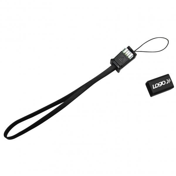 Logo Kabel USB 2.0, USB A M-USB mini M 5 pin, 0.3m, černý, poutko na foťák 24904