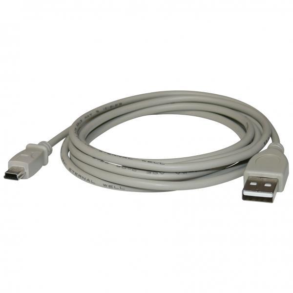 Logo Kabel USB 2.0, USB A M-USB mini M 5 pin, 2m, černý, blistr 17065