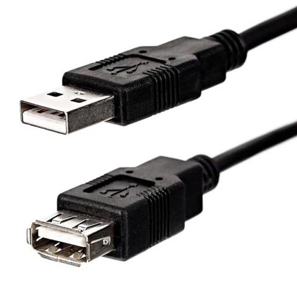 Logo Kabel USB 2.0, USB A M-USB A F, 1.8m, černý, Economy