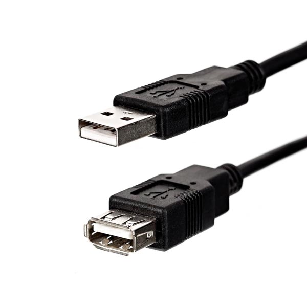 Logo Kabel USB 2.0, USB A M-USB A F, 3m, černý, Economy