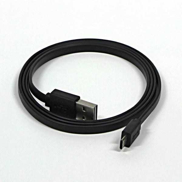Logo Kabel USB 2.0, USB A M reversible- USB micro M reversible, 1m, plochý, černý