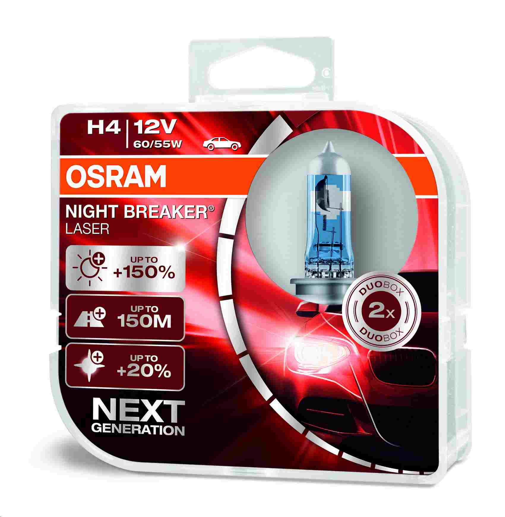 Osram autožárovka H4 NIGHT BREAKER LASER 12V 60/55W P43t (Duo-Box) 3132260613