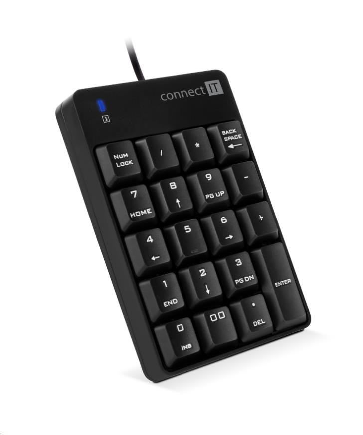 Connect It NumCALC drátová numerická klávesnice, ČERNÁ CKB-0060-BK