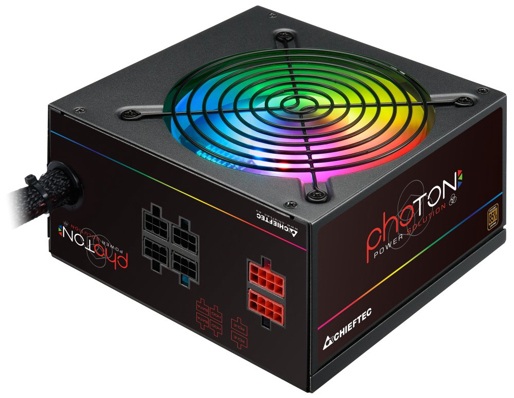Chieftec CTG-750C-RGB, Photon Series, 750W, 120mm fan, akt. PFC, modulární kabeláž, 80PLUS Bronze