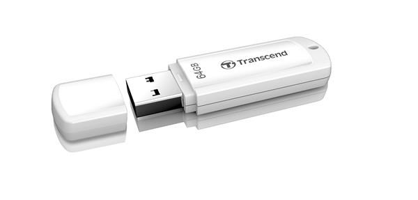 Transcend Flashdrive 64GB Jetflash 370 USB 2.0, White TS64GJF370