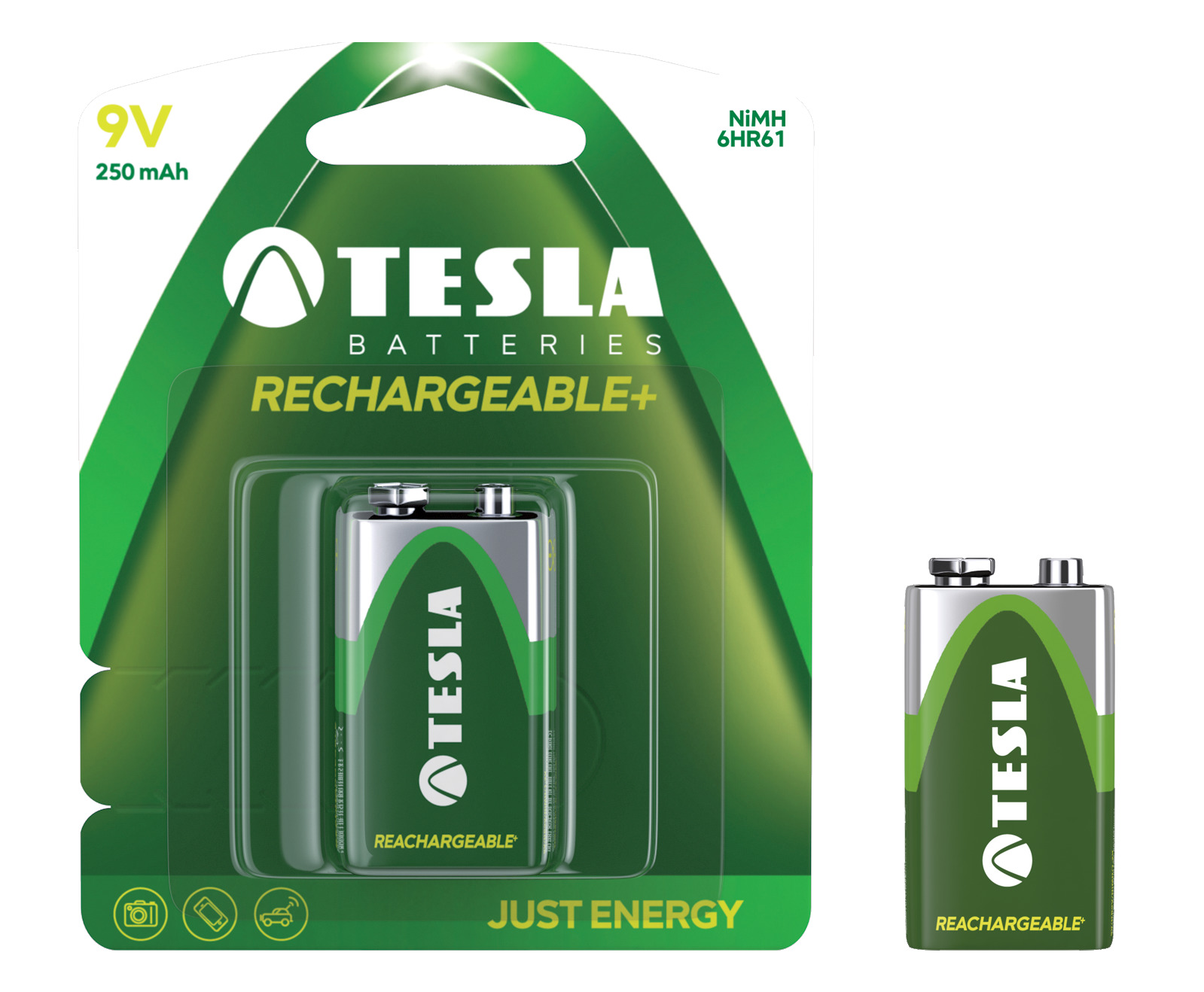 Tesla baterie 9V RECHARGEABLE+, 1ks, 6HR61 1099137130