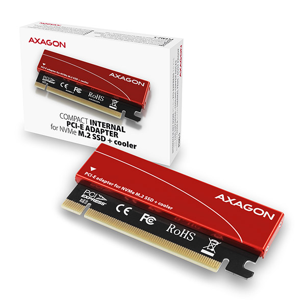 Axago AXAGON PCEM2-S, PCIe x16 - M.2 NVMe M-key slot adaptér, + pasivní chladič