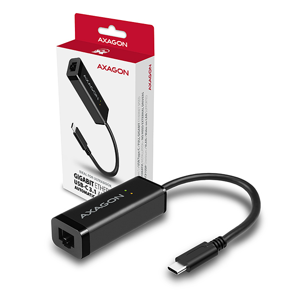 Axago AXAGON ADE-SRC, USB3.1 Type-C - externí Gigabit Ethernet adapter, auto install