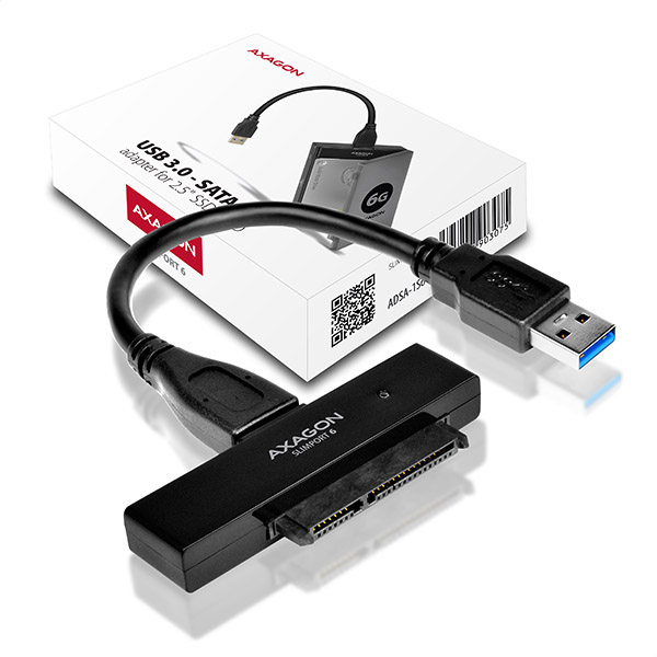 AXAGON ADSA-1S6 USB3.0 - SATA 6G UASP HDD adapter vč. pouzdra