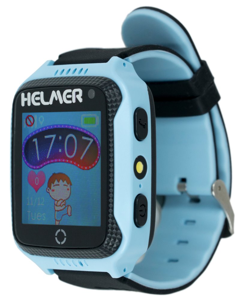 Helmer dětské hodinky LK 707 s GPS lokátorem, dotykový display/ IP65/micro SIM/Android a iOS/modré HELMER LK 707 B