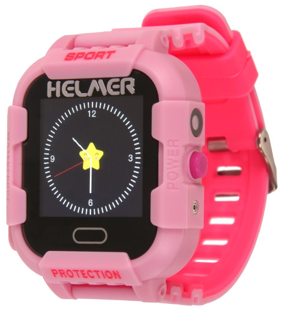 Helmer dětské hodinky LK 708 s GPS lokátorem, dotykový display,IP67/micro SIM/Android a iOS/růžové HELMER LK 708 P