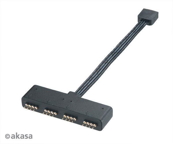 Akasa RGB LED Splitter Cable 1 to 4 Devices AK-CBLD02-10BK